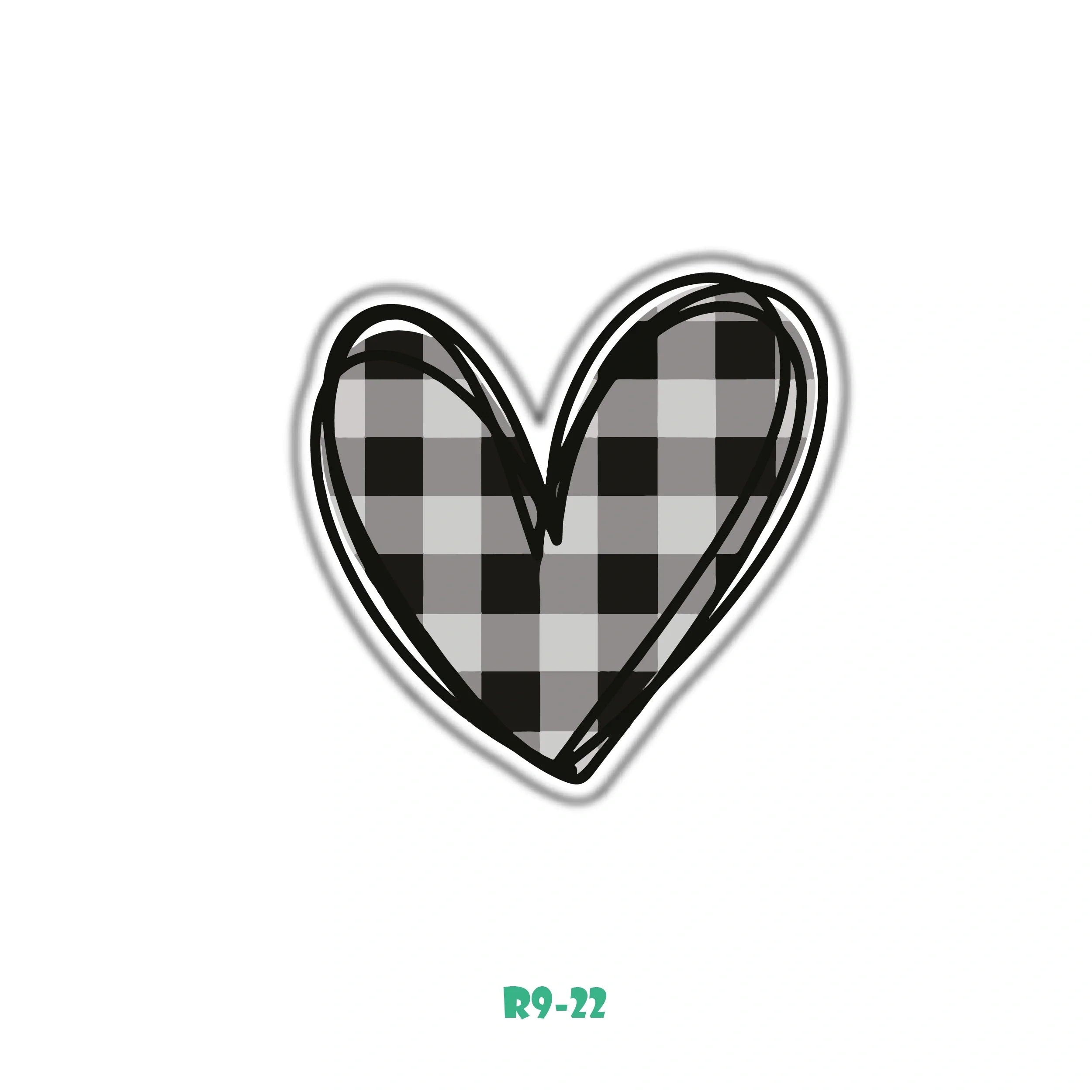 PLAID BLACK HEART